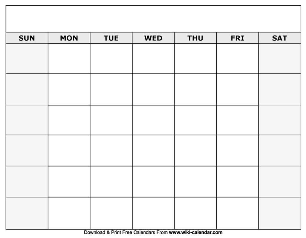 Printable Blank Calendar Templates Within Blank Calander Template ...