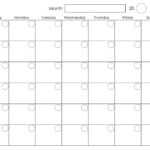 Printable Blank Monthly Calendar | Calendar Template Pertaining To Blank Activity Calendar Template