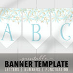 Printable Blue Snow Banner Template – Editable Banner Flags Snowflakes  Customizable Banner Pdf Bridal Shower, Birthday, Baby Shower, Party Intended For Bride To Be Banner Template