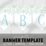 Printable Blue Snow Banner Template – Editable Banner Flags Snowflakes  Customizable Banner Pdf Bridal Shower, Birthday, Baby Shower, Party Intended For Bride To Be Banner Template