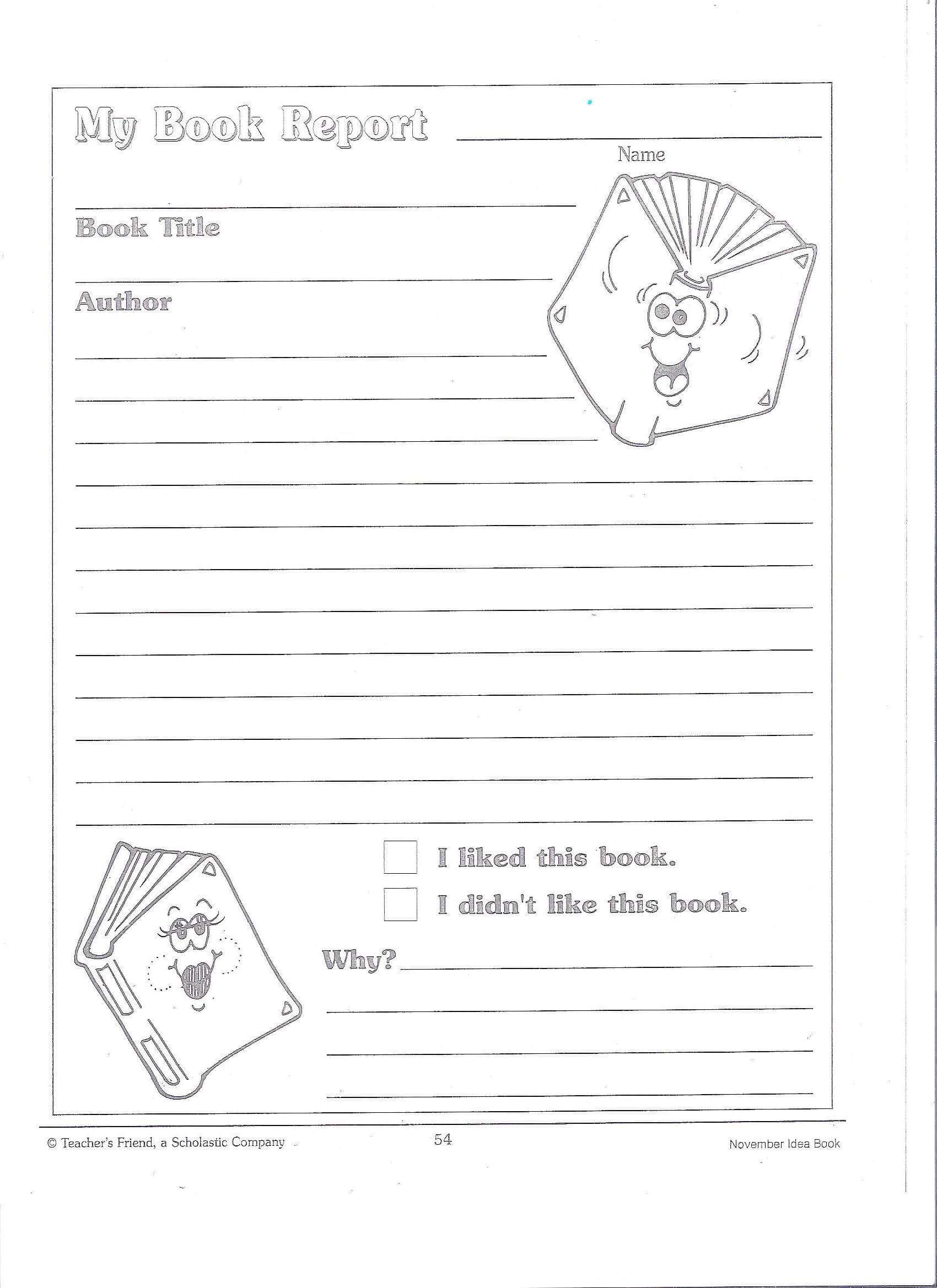 Printable Book Report Forms | Miss Murphy's 1St And 2Nd In Book Report Template 2Nd Grade