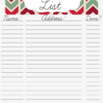 Printable Christmas Card Address List With Template Pertaining To Christmas Card List Template