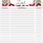 Printable Christmas Card Address List With Template Pertaining To Christmas Card List Template