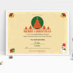 Printable Christmas Gift Certificate Regarding Merry Christmas Gift Certificate Templates