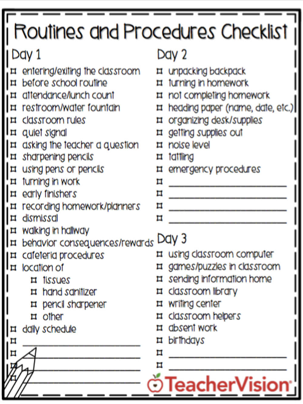 Printable Classroom Forms For Teachers – Teachervision Pertaining To Student Information Card Template