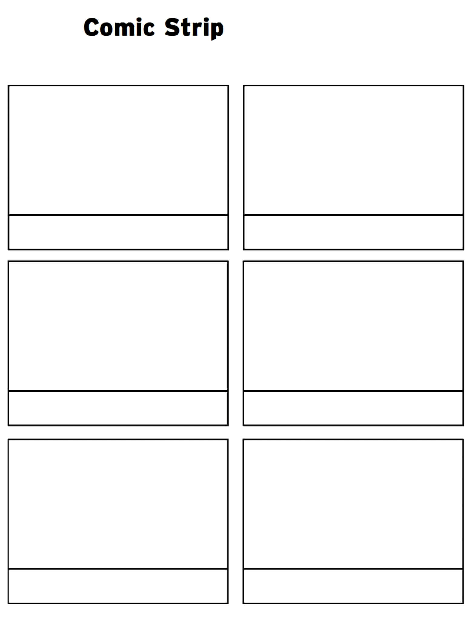 Printable Comic Strip Template Pdf Word Pages | Printable Within Printable Blank Comic Strip Template For Kids