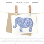 Printable Elephant Thank You Card | Printables | The Best Inside Thank You Card Template For Baby Shower