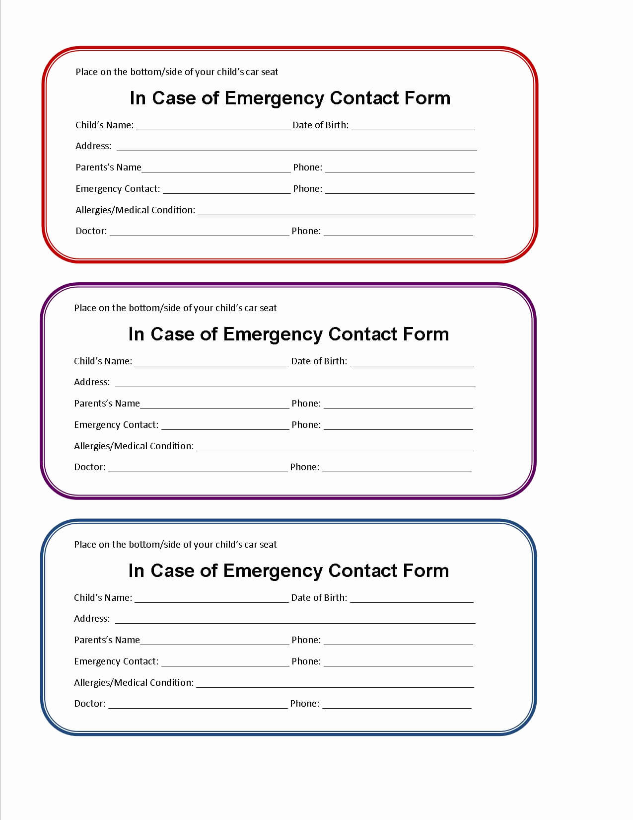 Printable Emergency Card Template Then 7 Best Of Printable Intended For In Case Of Emergency Card Template