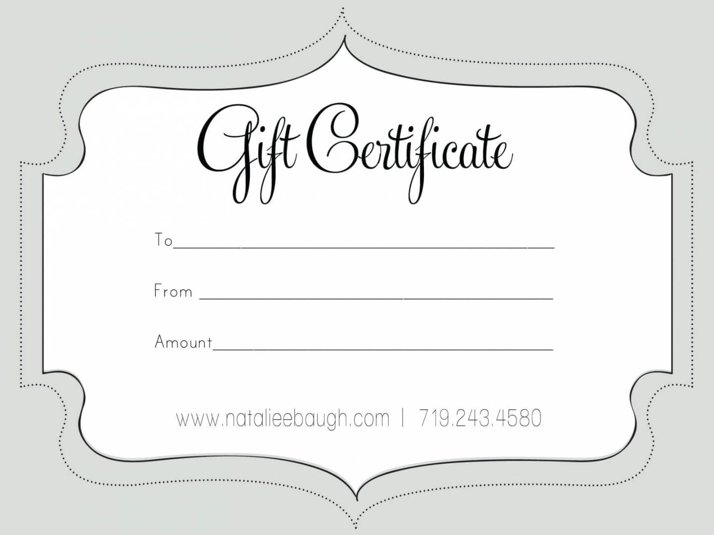 Printable Fillable Gift Certificate Template Custom Throughout Fillable Gift Certificate Template Free