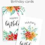 Printable Floral Birthday – Cards, Tags & Gift Box | General Throughout Mom Birthday Card Template