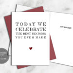 Printable Funny Anniversary Card For Him Instant Download Within Decision Card Template