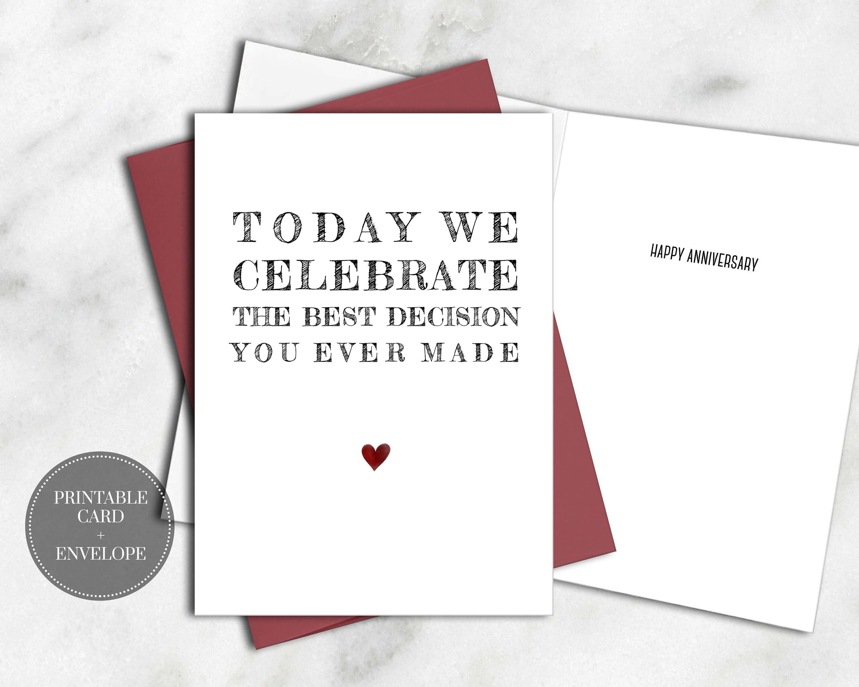 Printable Funny Anniversary Card For Him Instant Download Within Decision Card Template