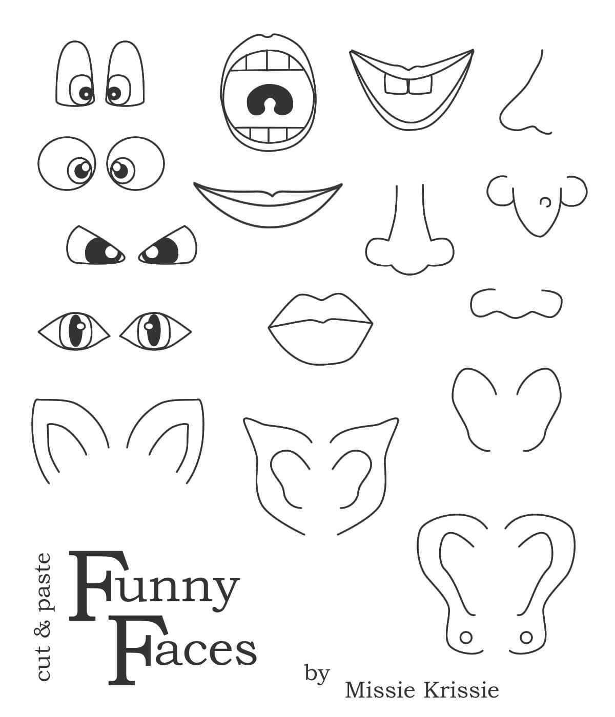 Printable Funny Face Images |  , Wait For It To Load Throughout Blank Face Template Preschool