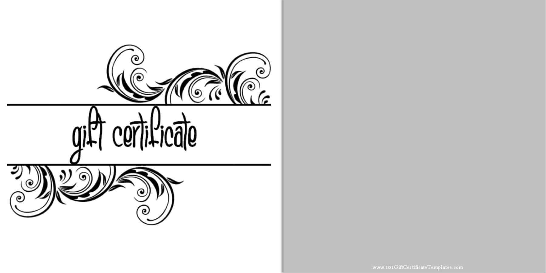 Printable Gift Certificate Templates Regarding Black And White Gift Certificate Template Free