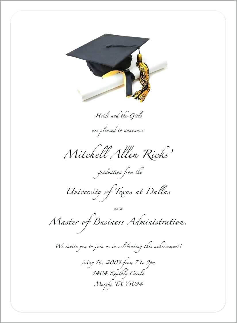 Printable Graduation Invitations 2015 Postcard Look Intended For Free Graduation Invitation Templates For Word