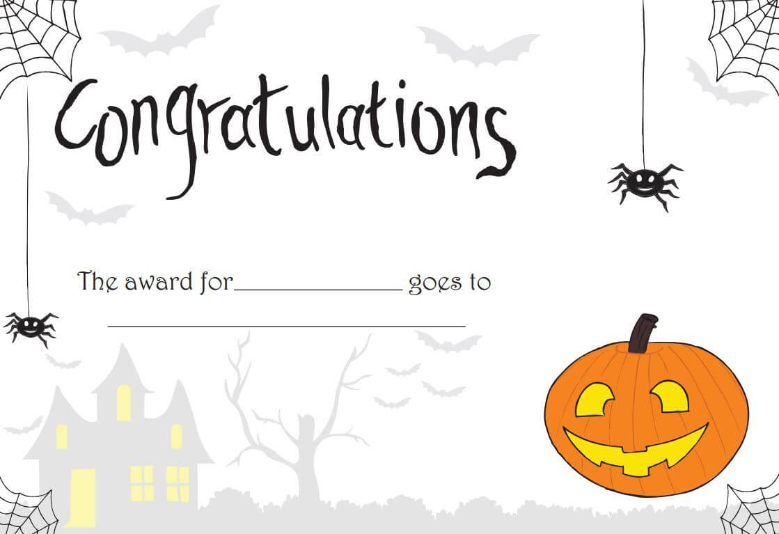Printable Halloween Certificate - Great For Teachers Or For With Halloween Certificate Template