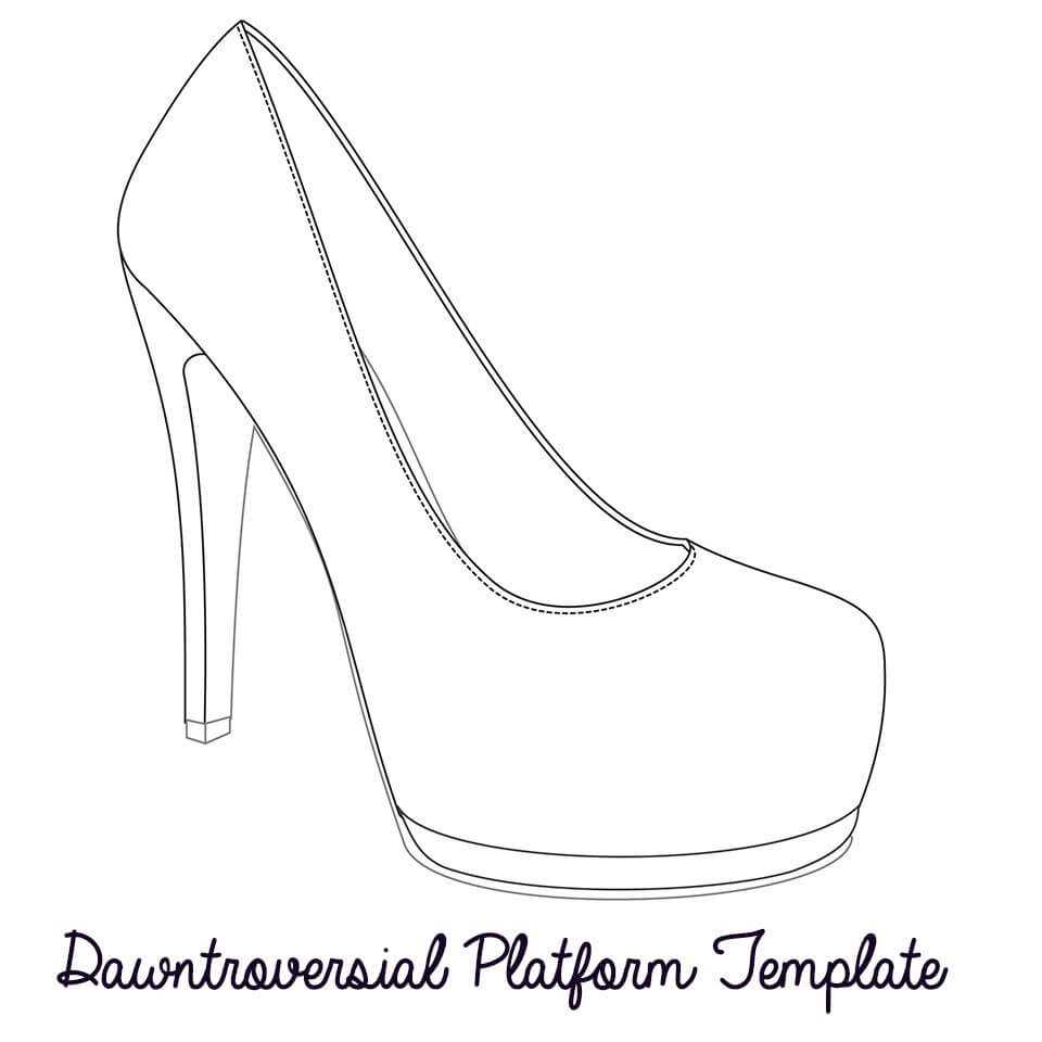 Printable High Heel Stencil Best Photos Of <B>High Heel Throughout High Heel Template For Cards