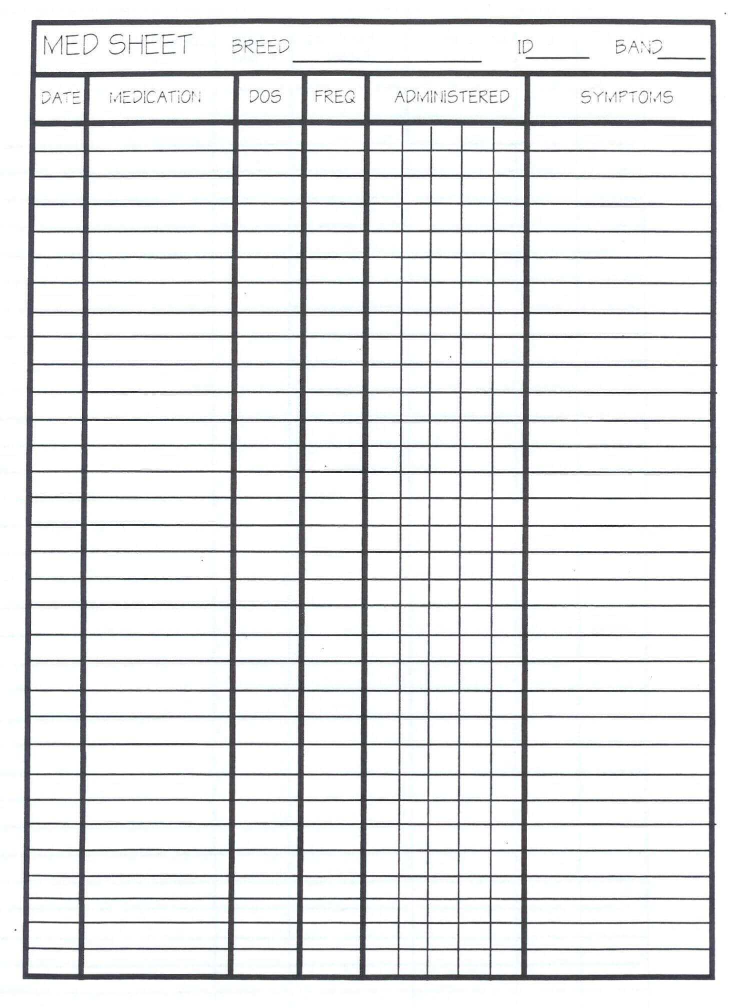 Printable Medication Administration Record Forms Software Regarding Blank Medication List Templates