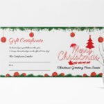 Printable Merry Christmas Gift Certificate Inside Gift Certificate Template Photoshop