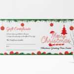 Printable Merry Christmas Gift Certificate Inside Gift Certificate Template Photoshop
