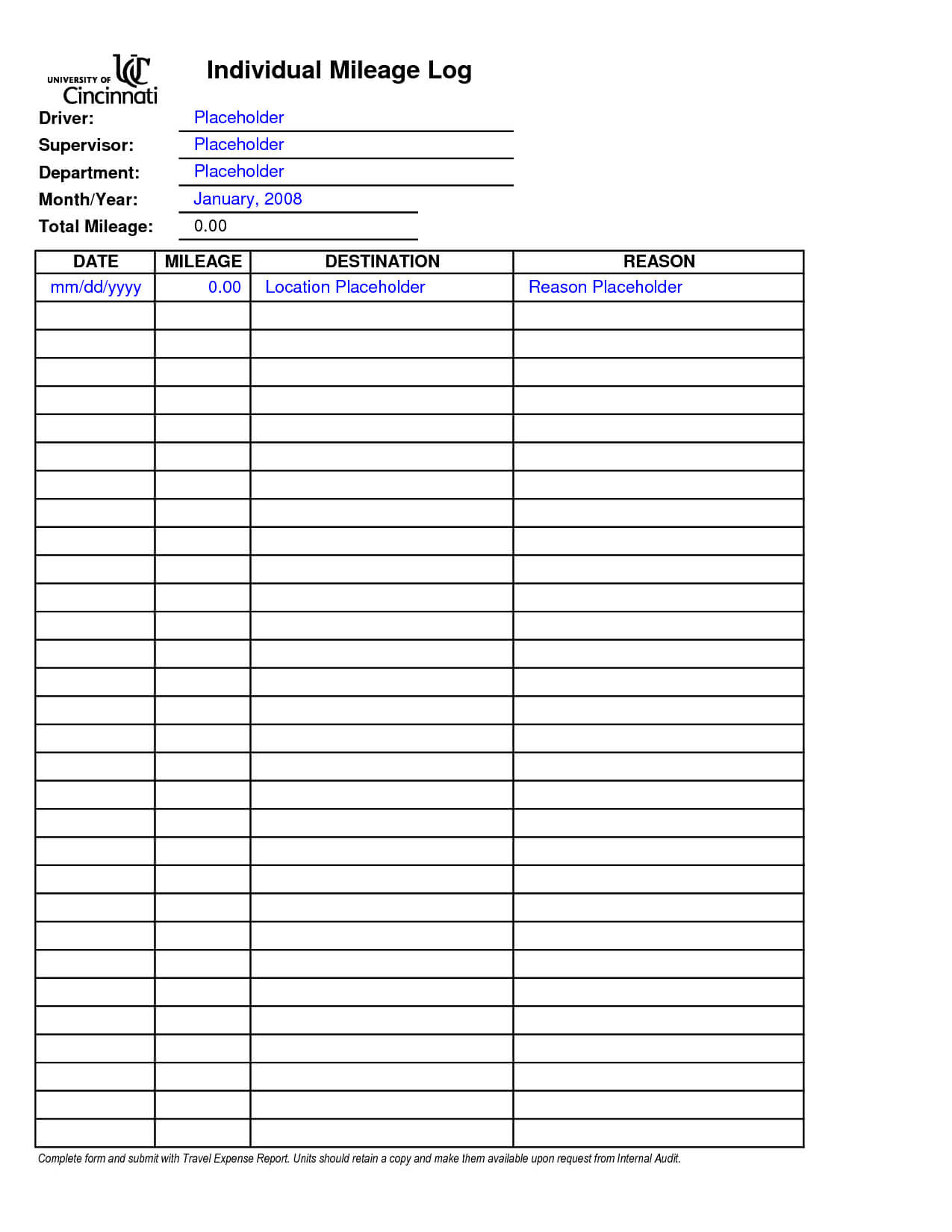 Printable Mileage Log Book | Business Forms | Report Card With Regard To Boyfriend Report Card Template