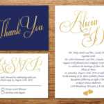 Printable Navy Blue And Gold Wedding Invitation/wedding With Wedding Card Size Template