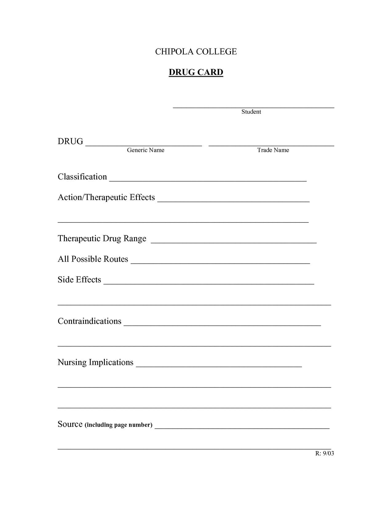 Printable Nursing Student Drug Cards | Drug Card In Nursing Pertaining To Pharmacology Drug Card Template