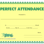 Printable Perfect Attendance Certificate Printable – Free Throughout Perfect Attendance Certificate Free Template