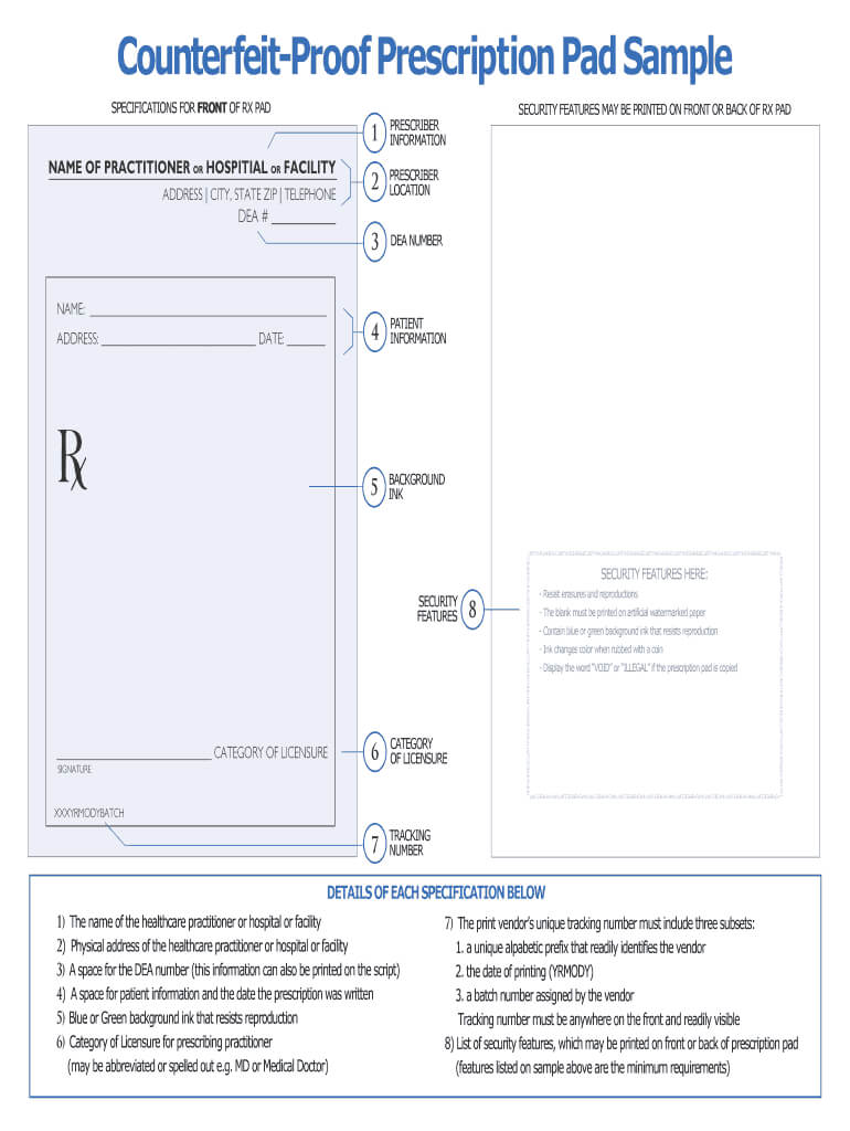 Printable Prescription Pad – Fill Online, Printable Throughout Blank Prescription Form Template