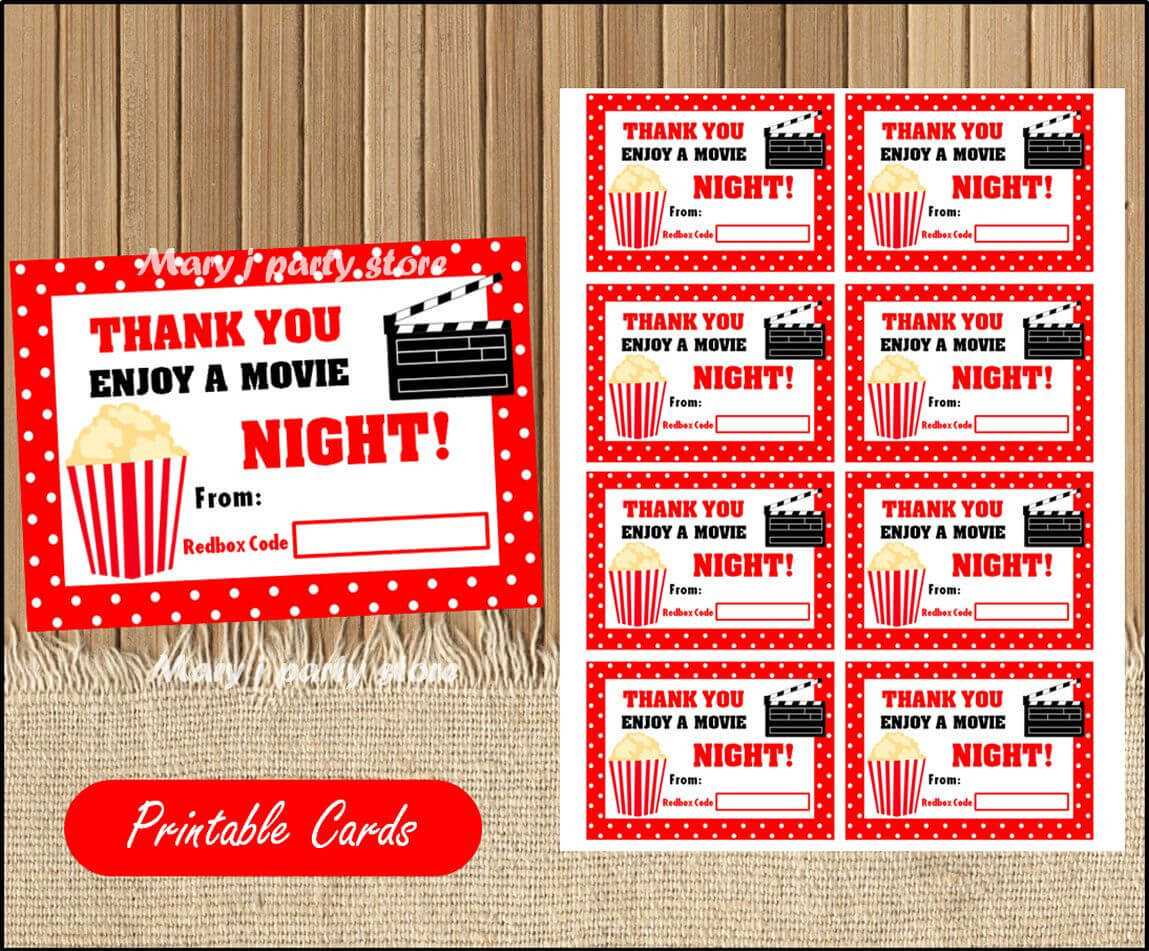 Printable Redbox Gift Card Teacher Appreciation Gift Card In Movie Gift Certificate Template