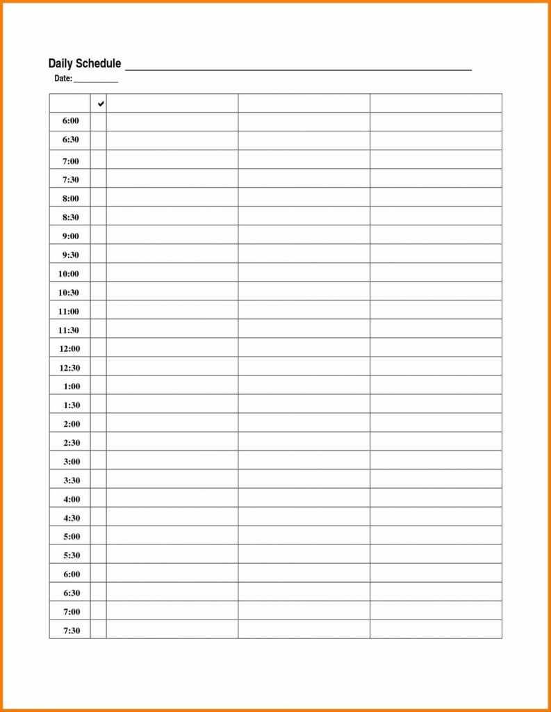 Printable Spreadsheets Blank Daily Calendar Template Excel Throughout Printable Blank Daily Schedule Template