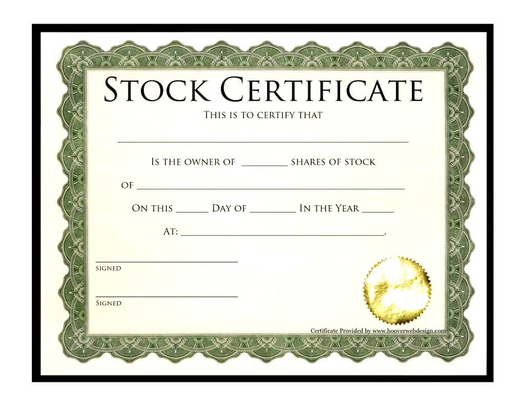 Printable Stock Certificates Blank Gift Vouchers Templates Pertaining To Blank Share Certificate Template Free