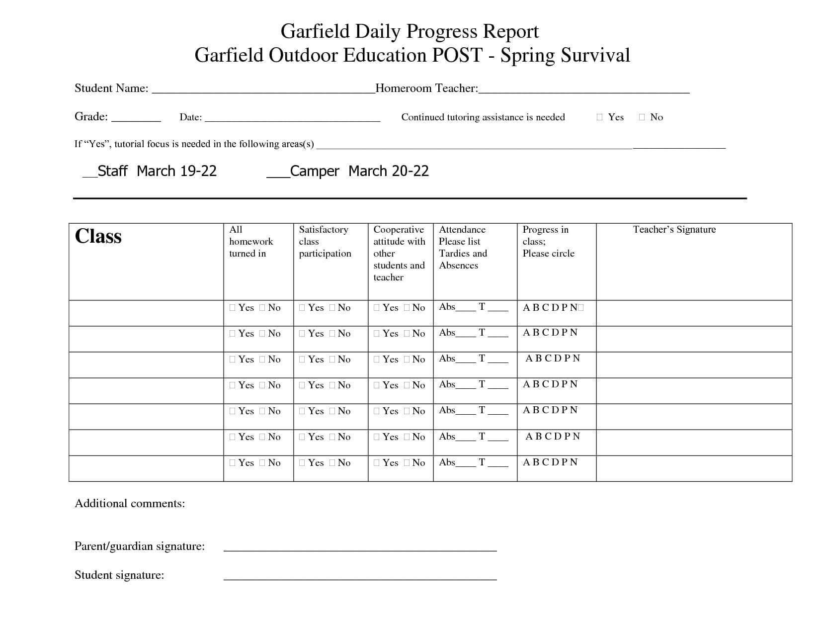 Printable Student Progress Report Template | Progress Intended For Student Progress Report Template