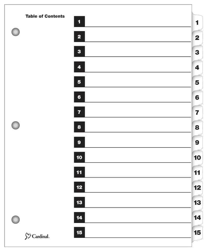 Printable Table Of Contents Template – Hizir.kaptanband.co With Blank Table Of Contents Template Pdf