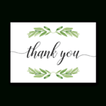Printable Thank You Card Green Leaves | Baby Shower | Baby Regarding Thank You Card Template For Baby Shower