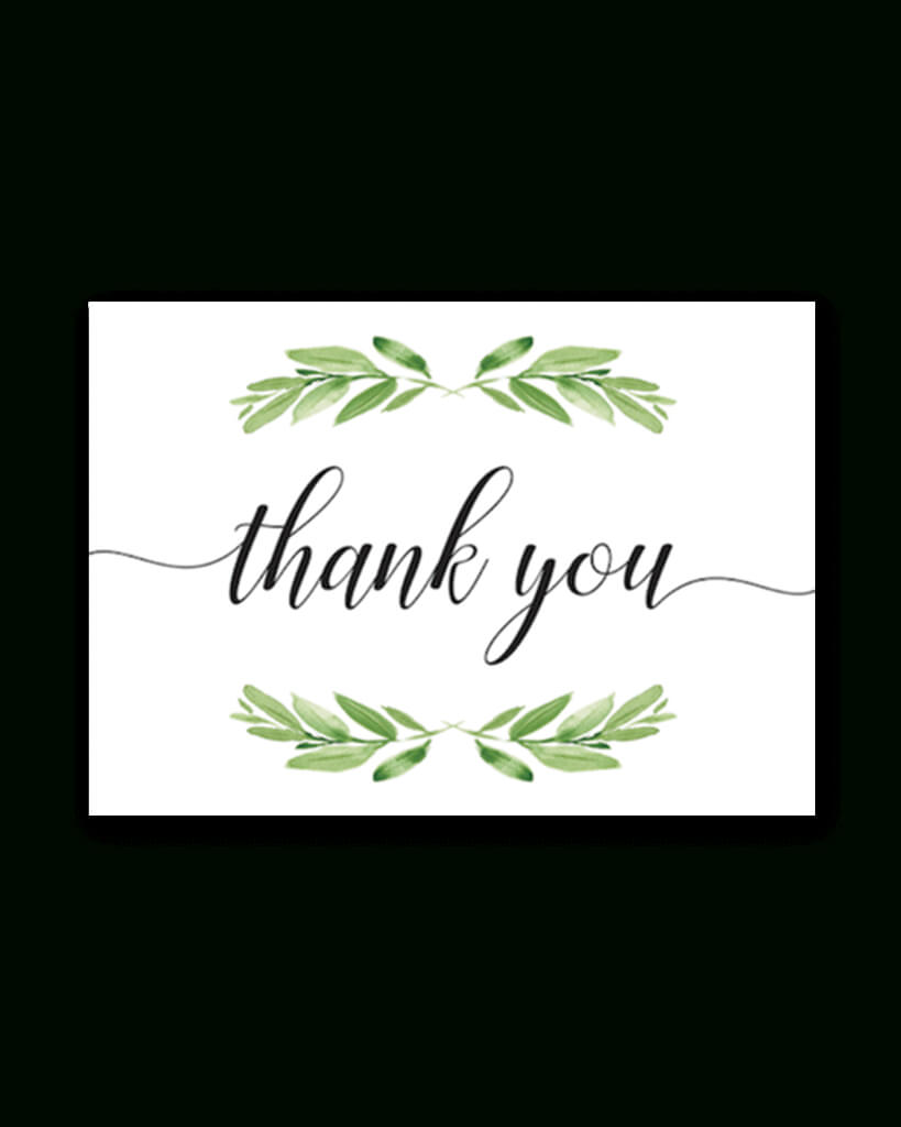 Printable Thank You Card Green Leaves | Baby Shower | Baby Regarding Thank You Card Template For Baby Shower