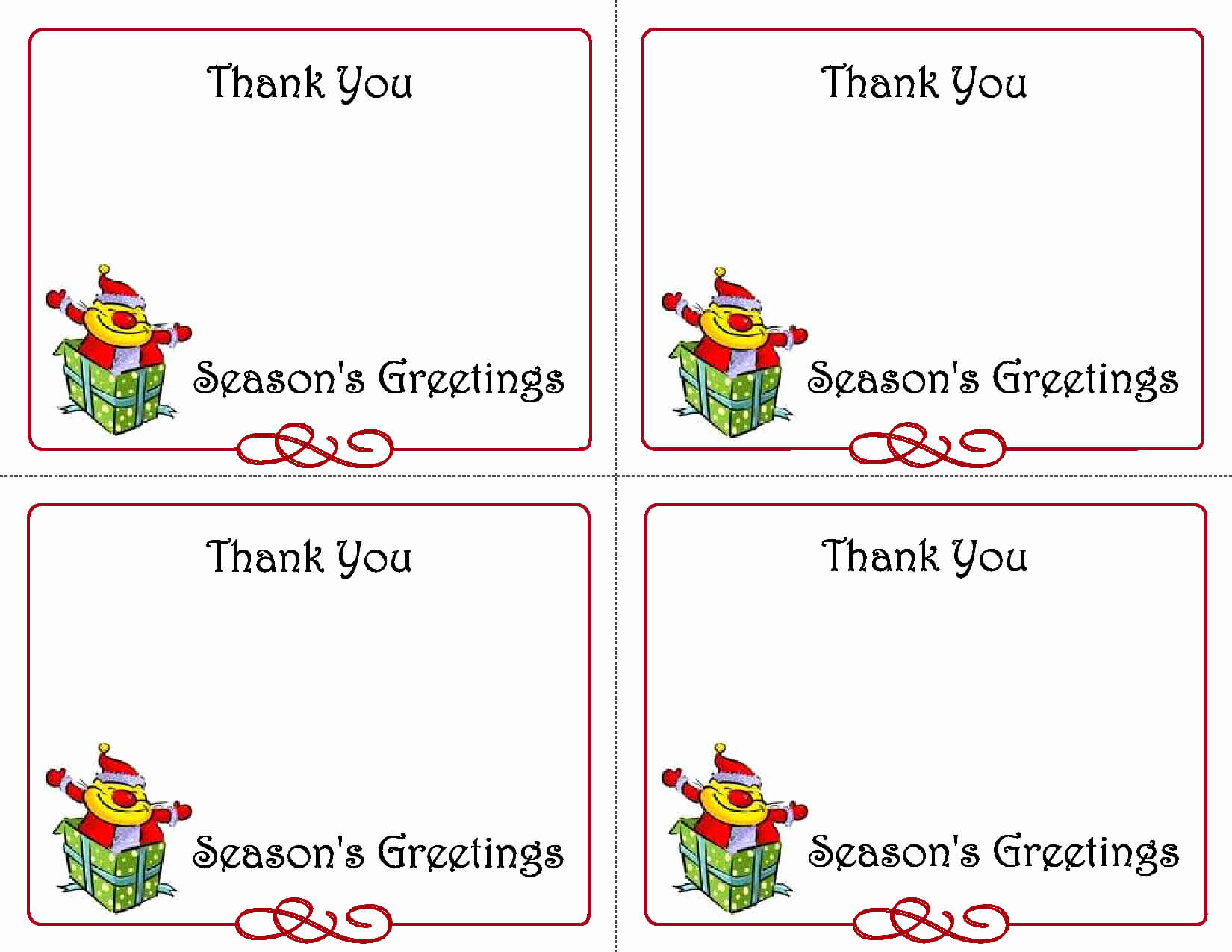 Printable Thank You Card Template Then 5 Best Of Printable With Christmas Thank You Card Templates Free