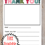 Printable Thank You Note | Printables | Printable Thank You Regarding Christmas Thank You Card Templates Free