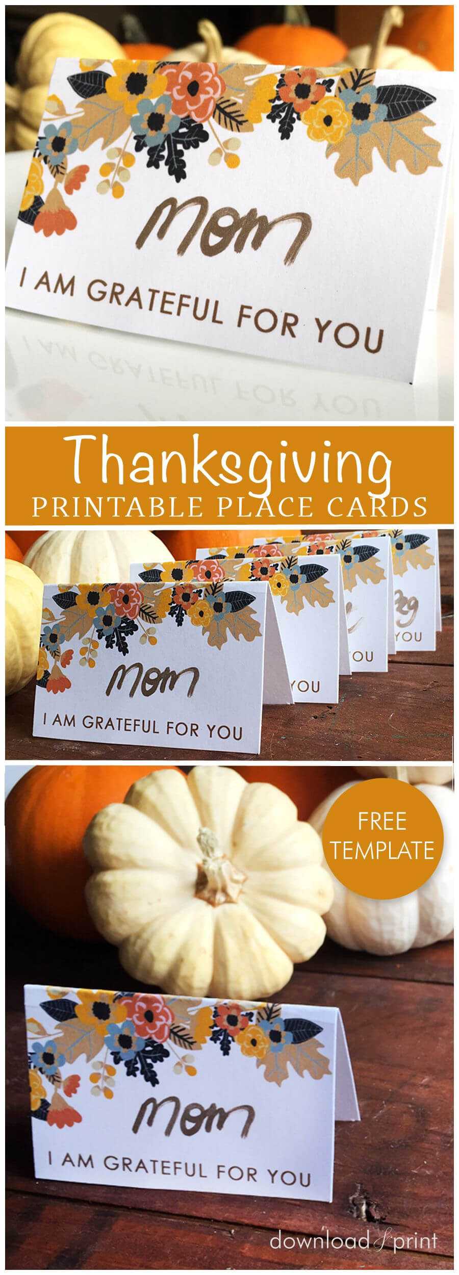 Printable Thanksgiving Place Card | Fall, Halloween, And Intended For Thanksgiving Place Card Templates