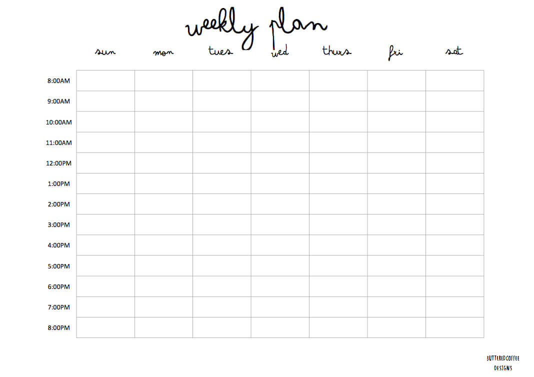 Printable The First Of My Promised Printables, For Your Intended For Blank Revision Timetable Template