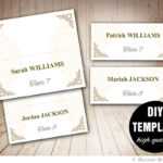 Printable Wedding Placecard Template 3.5X2 Foldover, Diy With Regard To Microsoft Word Place Card Template