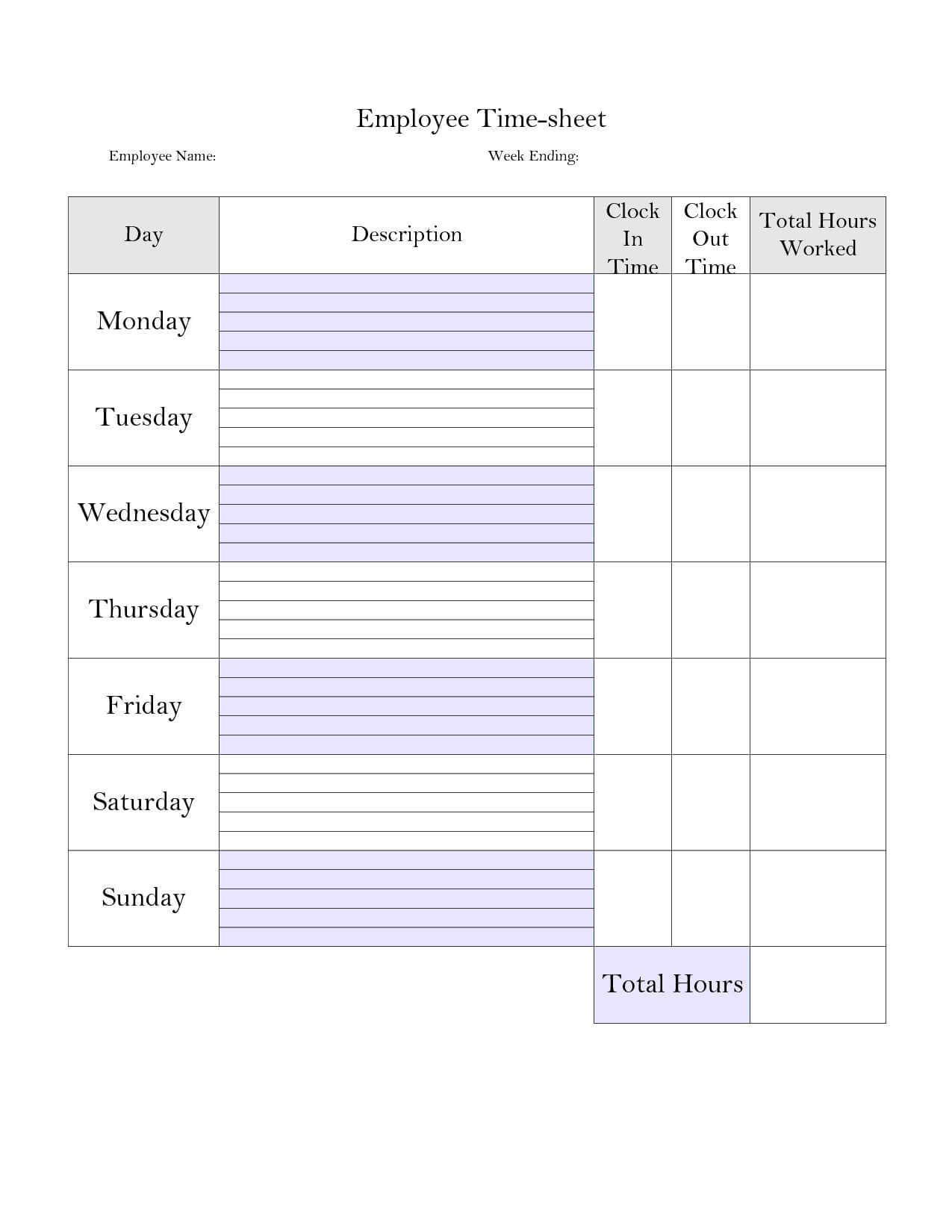 Printable Weekly Time Sheet | Printable Timecard | Teaching within Weekly Time Card Template Free