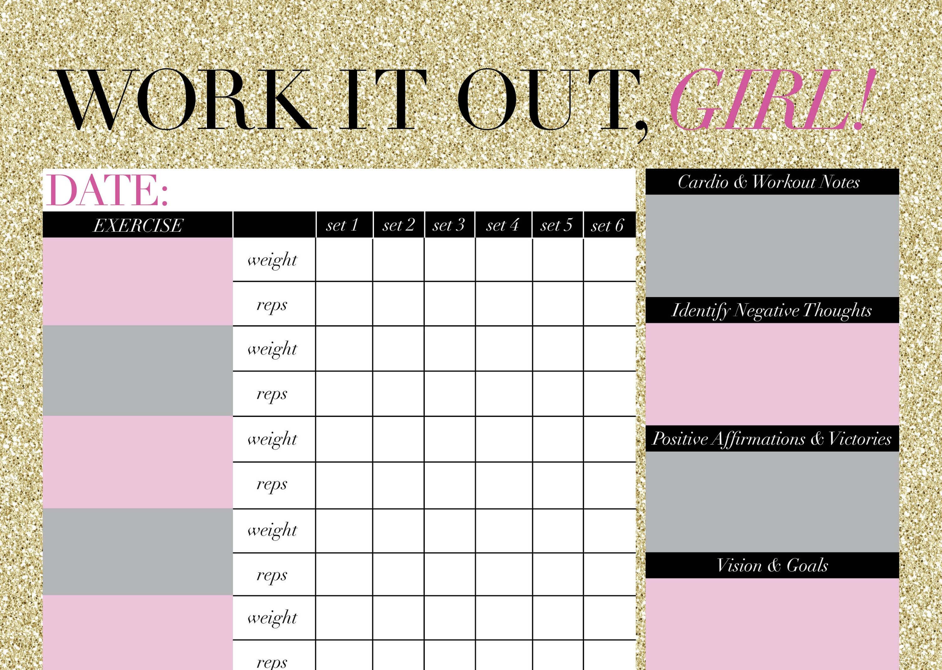 Printable Workout Calendar | Calendar Template Printable Inside Blank Workout Schedule Template