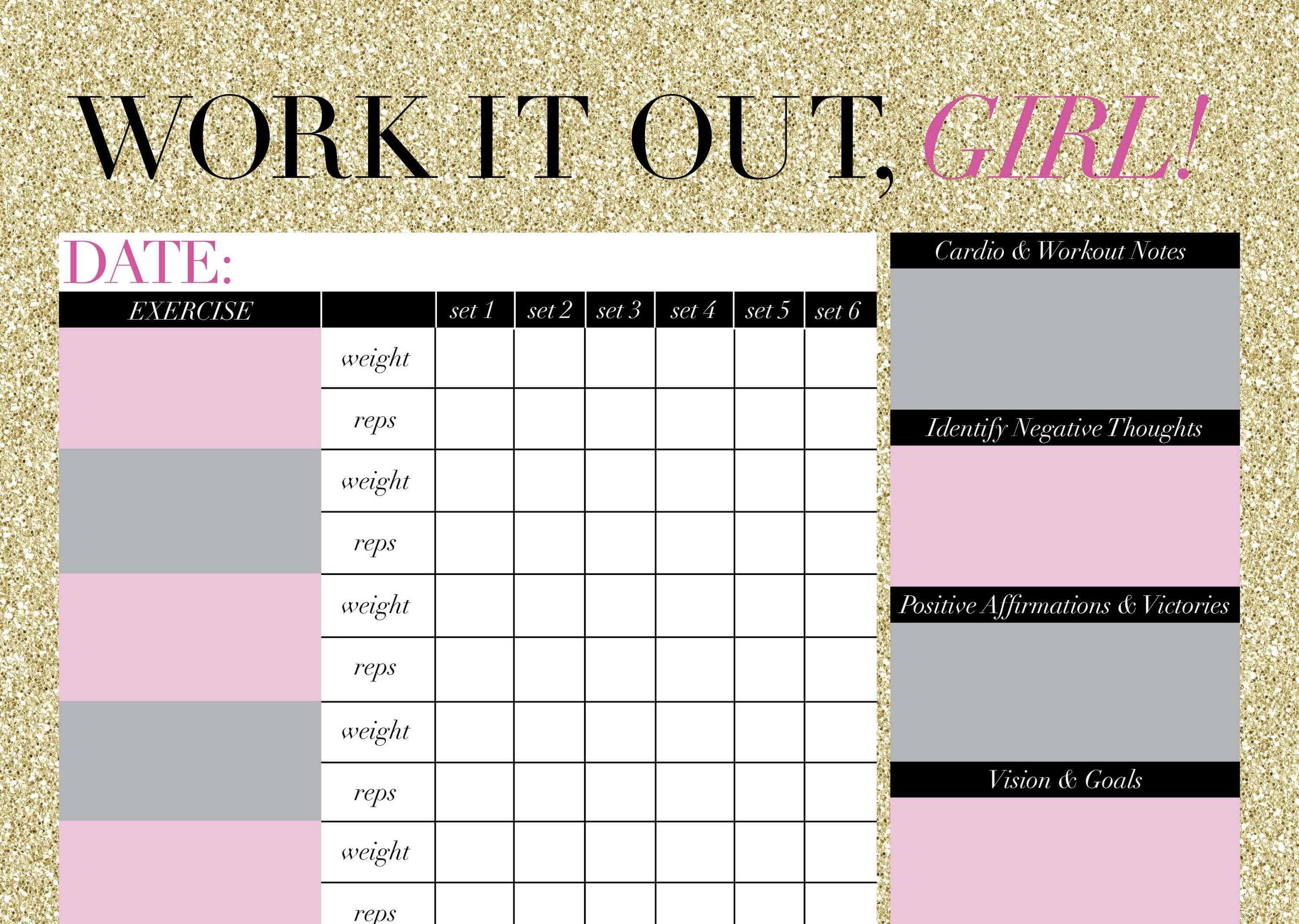 Printable Workout Calendar | Calendar Template Printable Inside Blank Workout Schedule Template