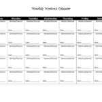 Printable Workout Calendar For Blank Workout Schedule Template