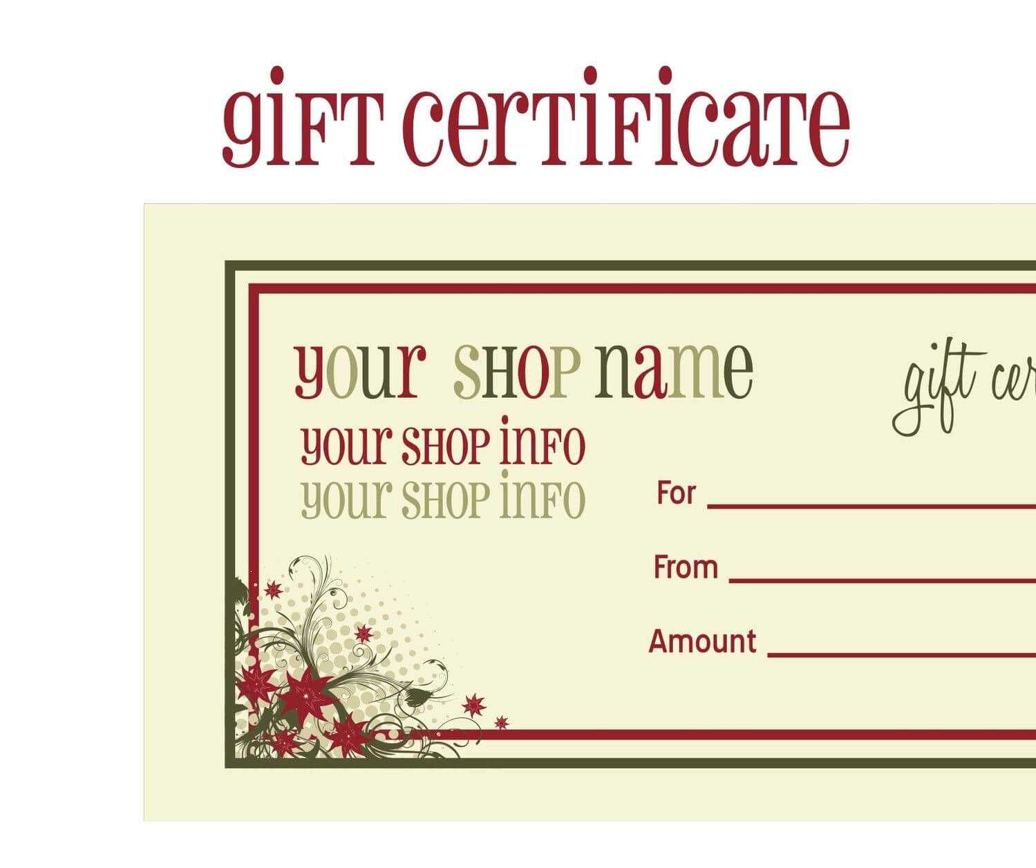 Printable+Christmas+Gift+Certificate+Template | Massage Regarding Christmas Gift Certificate Template Free Download