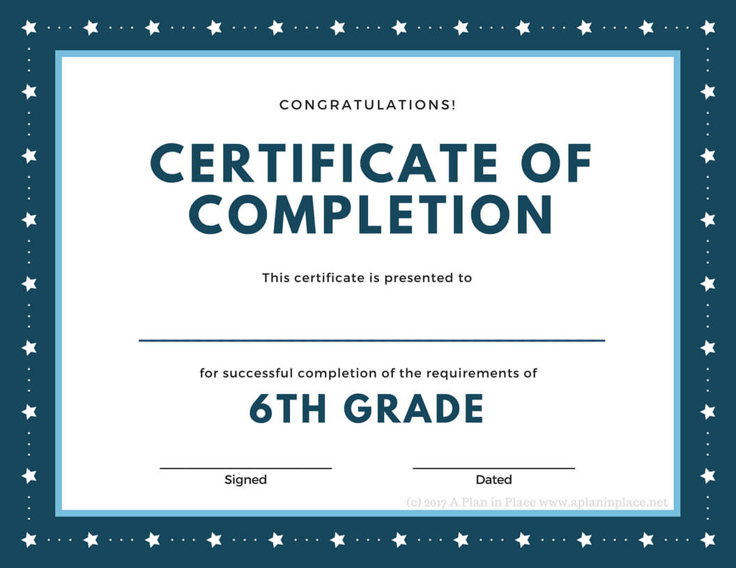 Printed Certificates With 5Th Grade Graduation Certificate Template