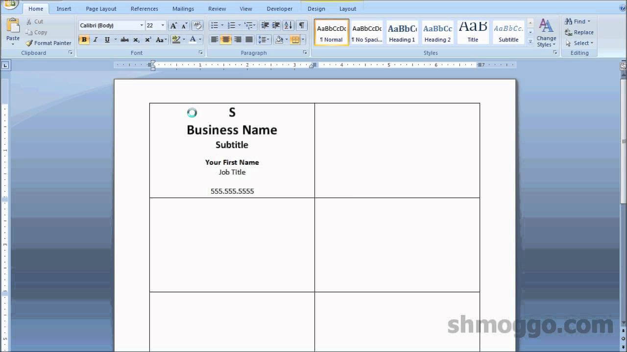 Printing Business Cards In Word | Video Tutorial In Appointment Card Template Word