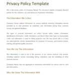 Privacy Policy Template For Small Business – Paudurapedyja Regarding Credit Card Privacy Policy Template