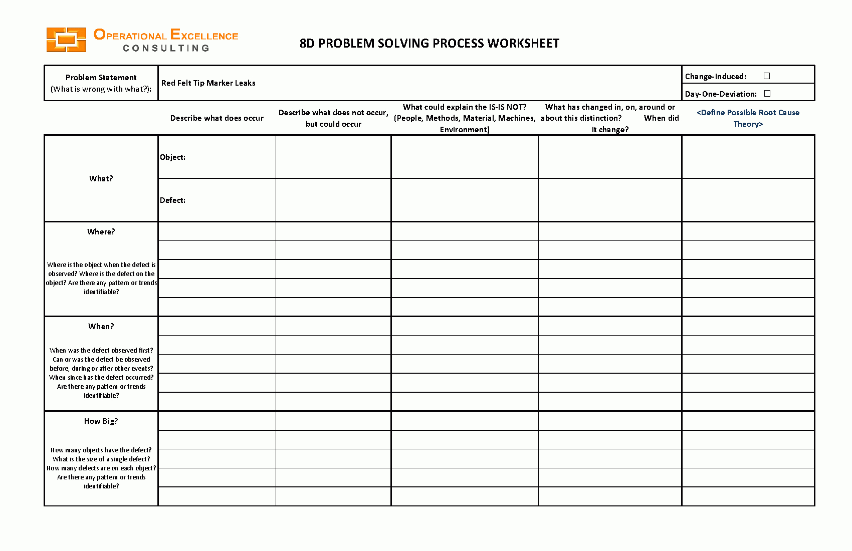 Problem Solving Process Excel Plates Flevypro Document Throughout 8D Report Template Xls